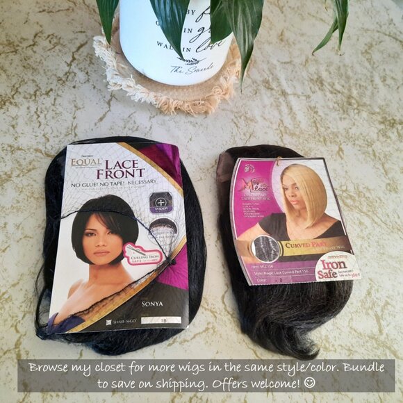 FreeTress Equal Synthetic Lace Front Short Bob Wig SONYA - Black, NWOT! - Picture 5 of 8